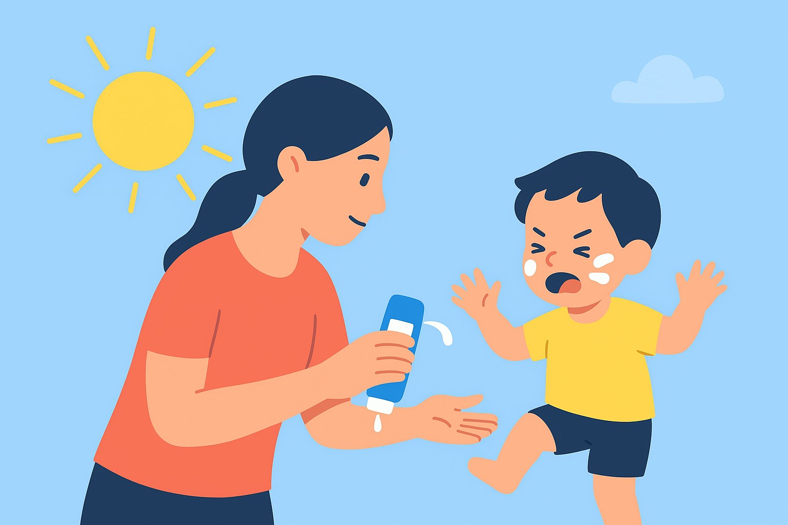 sunscreen on a todler